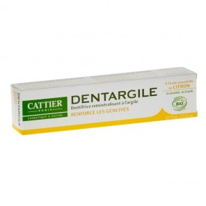Cattier dentargile à l'huile essentielle de citron 75ml CATTIER - Dentifrices
