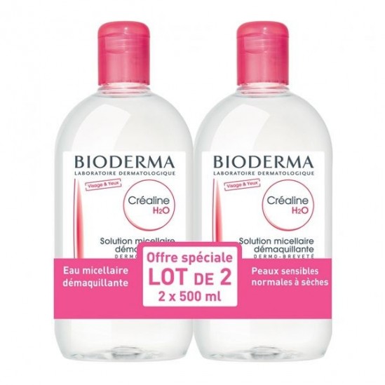 Bioderma créaline H2O sans parfum lot de 2 x 500ml Bioderma créaline H2O sans parfum lot de 2 x 500ml