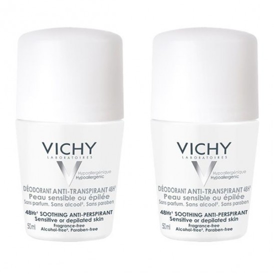 Vichy déodorant duo billes peaux sensibles 2x50 ml