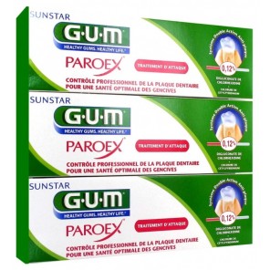 Gum gel dentifrice paroex 0.12% 3x75ml
