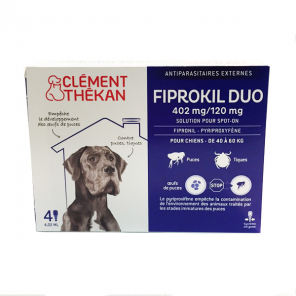 Clément thékan fiprokil 402mg duo spot-on très grands chiens 40à60kg