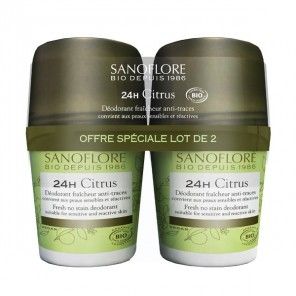 Sanoflore déodorant citrus efficacité 24h 50mlx2