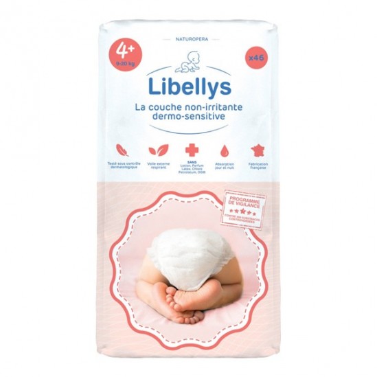 Libellys couches non irritante et dermo-sensitive T4+ 9-20kg x46 Libellys couches non irritante et dermo-sensitive T4+ 9-20kg x46