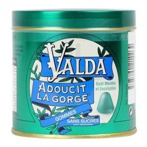 Valda gommes sans sucres goût menthe eucalyptus 160g VALDA - Maux de gorge