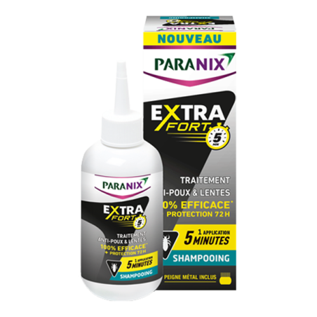 Paranix extra fort shampooing traitement anti poux lente 300ml