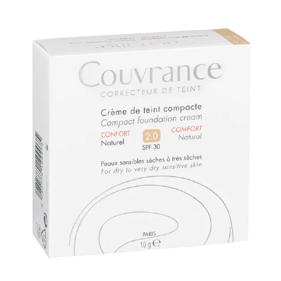 Avene Couvrance Creme Teint Compacte Spf30 Peaux Seches  N°2 Naturel 9.5 g 