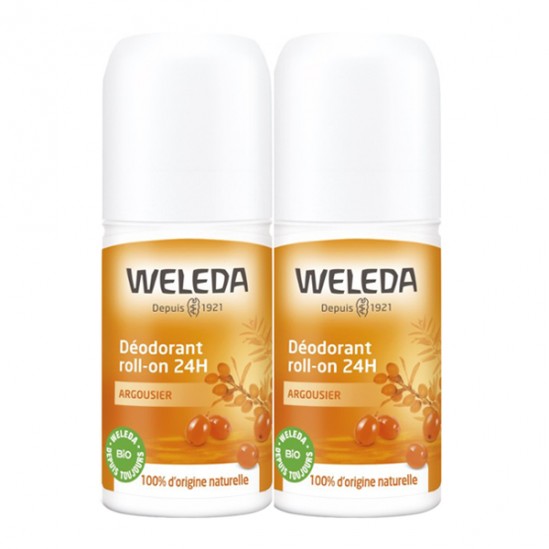 Weleda déodorant roll-on 24h argousier 2x50ml