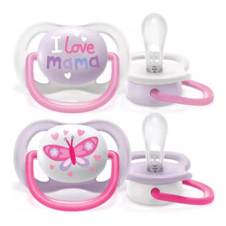 Avent Ultra Air Happy 2 Sucettes Orthodontiques 0-6 Mois I Love Mama Rose