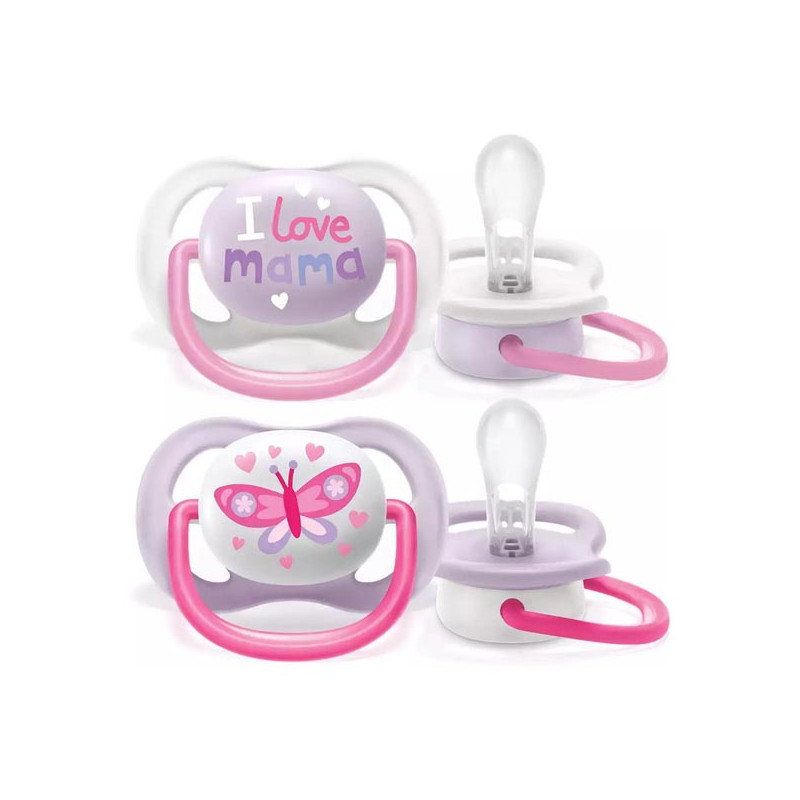 Avent Ultra Air Happy 2 Sucettes Orthodontiques 0-6 Mois I Love Mama Rose Avent Ultra Air Happy 2 Sucettes Orthodontiques 0-6 Mois I Love Mama Rose