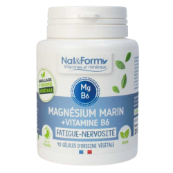 Magnésium marin vitamine B6 40 gélules NAT & FORM - Nutrition & Ligne
