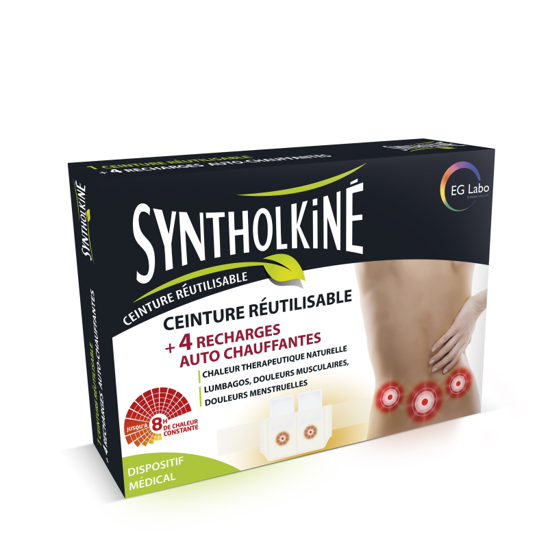 SyntholKiné Ceinture Réutilisable et 4 Recharges Auto-Chauffantes SyntholKiné Ceinture Réutilisable et 4 Recharges Auto-Chauffantes