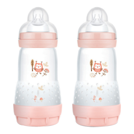 MAM Biberon Easy Start Anti-Colique (320 ml), biberon bébé idéal pour  l'allaitement mixte, tétine débit 3, base aérée anti-colique, Aqua