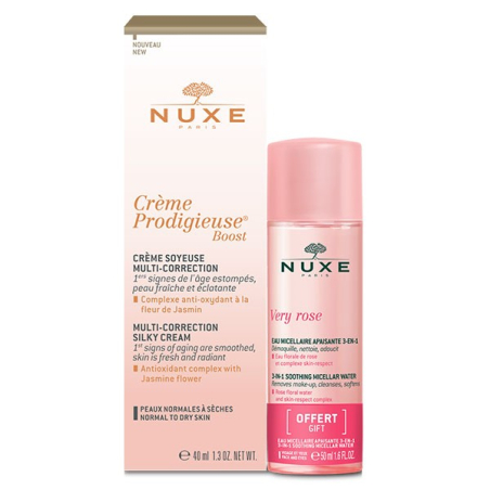Nuxe Crème Prodigieuse Boost Crème Soyeuse 40ml + Very Rose Eau Micellaire 50ml Offerte
