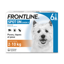 Frontline Spot-on Petit Chien de 2 à 10 kg 6 Pipettes