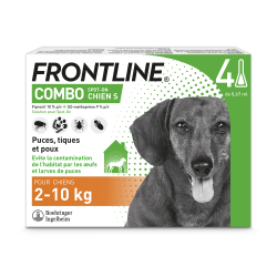 Frontline combo spot-on chien S de 2 à 10kg 4 pipettes