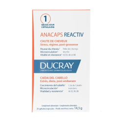 Ducray Anacaps Reactiv - Chute de Cheveux Réactionelle, 30 Gélules