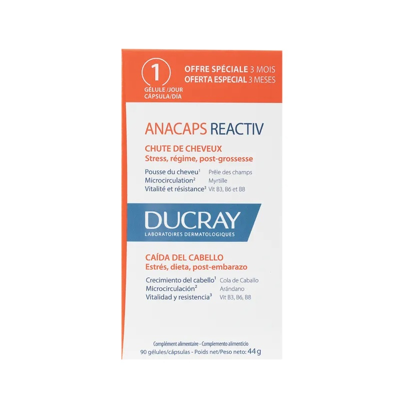 Ducray Anacaps Réactiv Chute de Cheveux Réactionnelle 90 Gélules