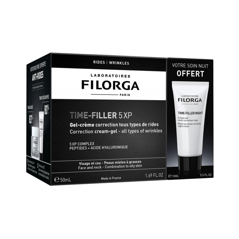 Filorga Time-Filler Gel-Crème Correction Tous Types de Rides 50 ml + Night 15 ml Offert
