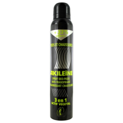 Akileine Spray Bombe Noir Pieds 150ml+50ml offert