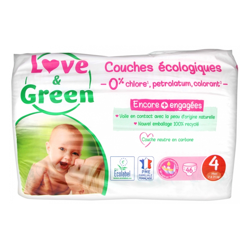 Couches Hypoallergéniques 46 Couches Taille 4 (7-14 kg)