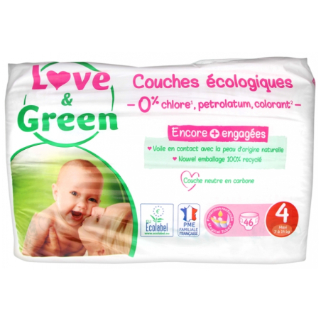 Couches Hypoallergéniques 46 Couches Taille 4 (7-14 kg)