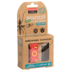 Bracelet Anti-Moustiques Junior + Recharge 6 ml - Modèle : Éclairs