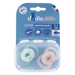 Dodie Duo Sucette anatomique silicone 0-2 mois