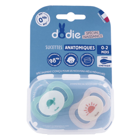 Dodie Duo Sucette anatomique silicone 0-2 mois