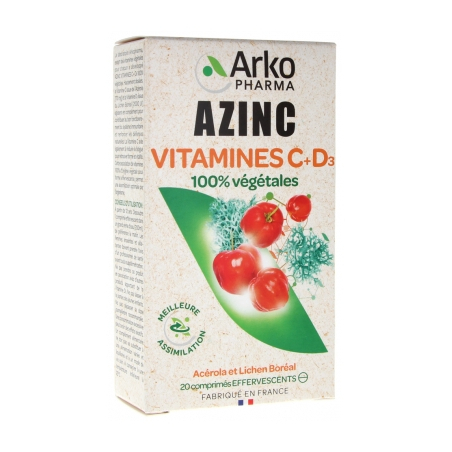 Arkopharma
Azinc Vitamines C + D3 20 Comprimés Effervescents