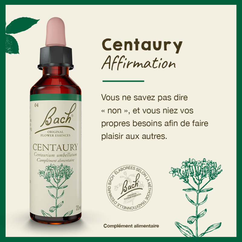Fleurs de bach n°4 centaury 20ml FLEURS DE BACH - Fleurs de Bach 