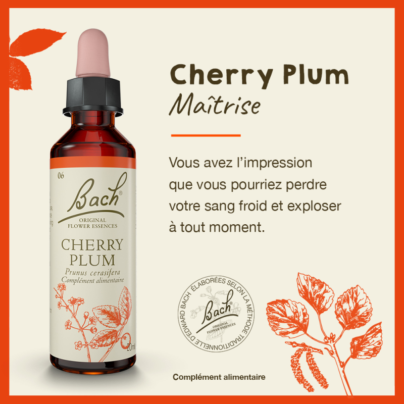 Fleurs de bach n°6 cherry plum 20ml FLEURS DE BACH - Fleurs de Bach 