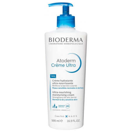 Bioderma Atoderm Crème Ultra Crème Hydratante Ultra-Nourrissante Sans Parfum 500 ml