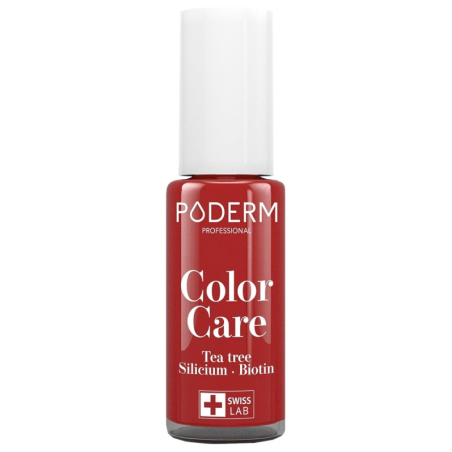 Poderm Color Care Vernis à Ongles Soin Tea Tree 8 ml - Couleur : 253 : Rouge Allure