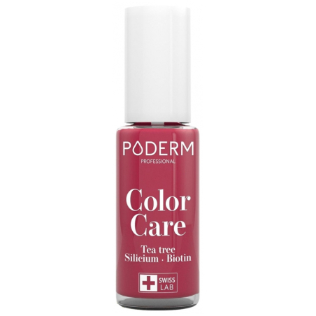 Poderm Color Care Vernis à Ongles Soin Tea Tree 8 ml - Couleur : 797 : Rouge Rose