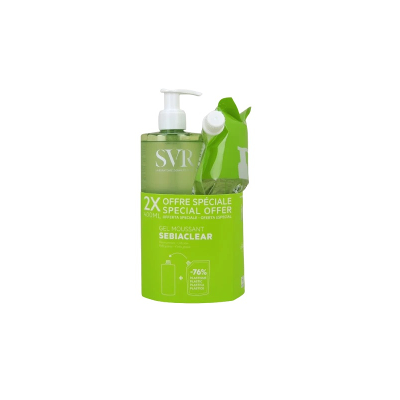 Svr sebiaclear gel moussant anti-imperfections 400 ml + recharge Svr sebiaclear gel moussant anti-imperfections 400 ml + recharge