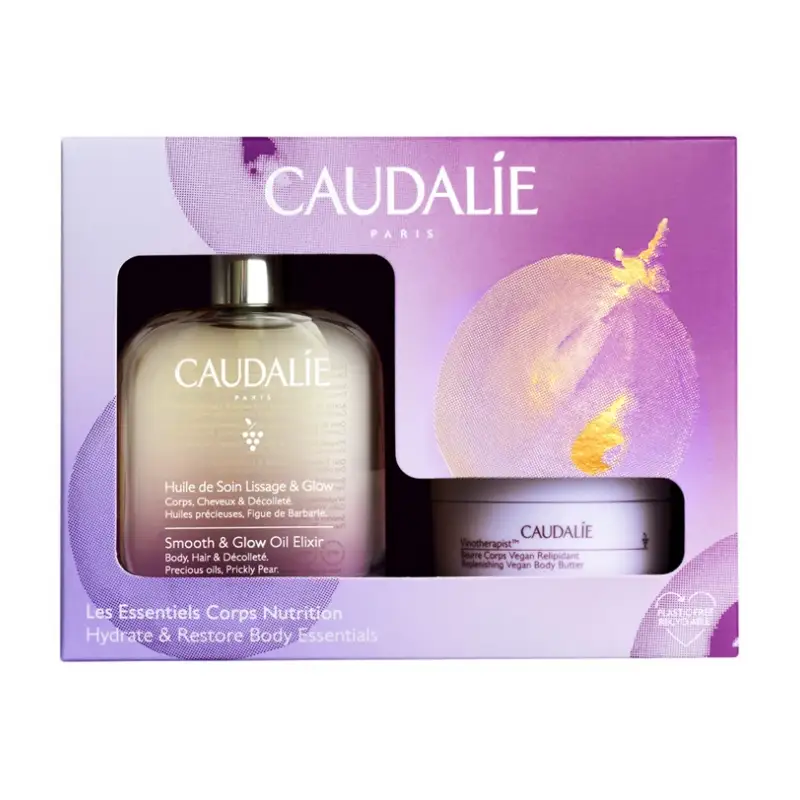 Caudalie Huile de Soin Lissage & Glow 50 ml + Vinotherapist Beurre Corps Vegan Relipidant 40 ml