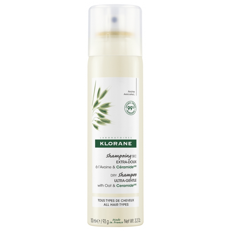 Klorane Shampoing Sec Extra-Doux au Lait d'Avoine Spray 150 ml - Type : Tous types de cheveux