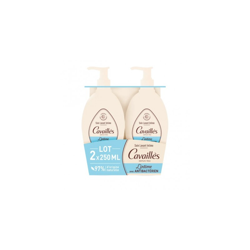 Rogé Cavaillès L'intime Soin lavant intime avec antibactérien - 2x250ml Rogé Cavaillès L'intime Soin lavant intime avec antibactérien - 2x250ml