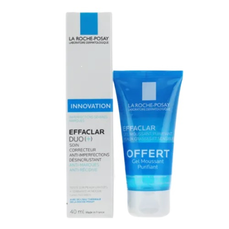 LA ROCHE POSAY EFFACLAR DUO+ - Soin Correcteur Anti-Imperfections + Gel Nettoyant 50ml Offert