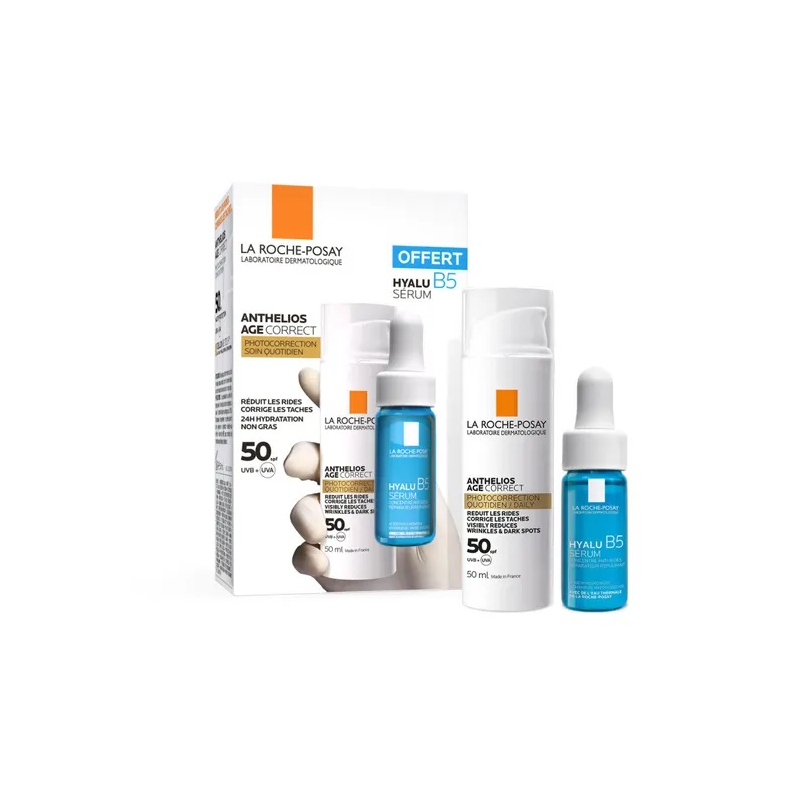 La Roche-Posay Anthelios crème solaire visage SPF50 50ml & Hyalu B5 sérum 10ml age correct La Roche-Posay Anthelios crème solaire visage SPF50 50ml & Hyalu B5 sérum 10ml age correct