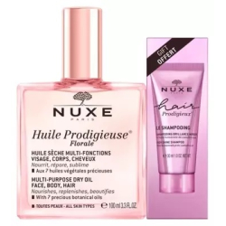 Huile Prodigieuse Florale 100 ml + Hair Prodigieux Le Shampoing Brillance Miroir 30 ml Offert
