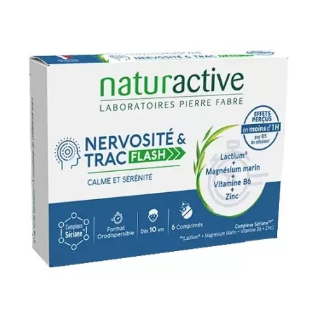 Naturactive Nervosité & Trac Flash 6 Comprimés Orodispersibles