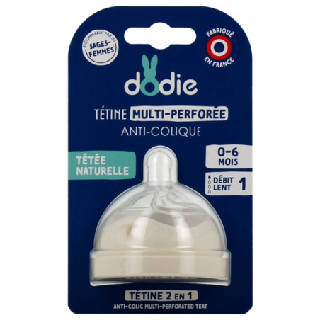 Dodie Tétine Multi-Perforée Anti-Colique Débit Lent 0-6 Mois