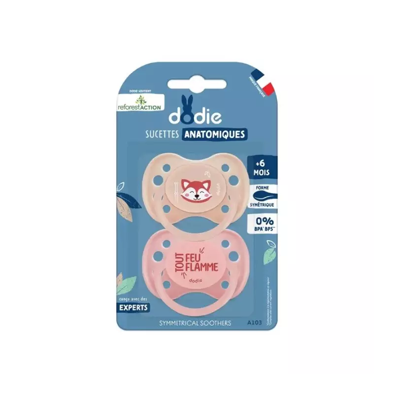 Dodie Reforest'Action Sucettes anatomiques +6m en silicone - Lot de 2 Dodie Reforest'Action Sucettes anatomiques +6m en silicone - Lot de 2