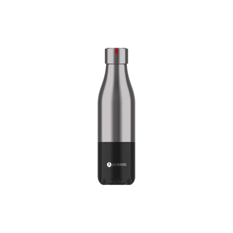 Les Artistes Paris - Gourde Bouteille isotherme 500 ml - inox et noir - acier inoxydable Les Artistes Paris - Gourde Bouteille isotherme 500 ml - inox et noir - acier inoxydable
