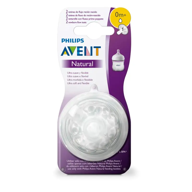 Philips Avent 2 Tétines Natural Débit 1 Philips Avent 2 Tétines Natural Débit 1