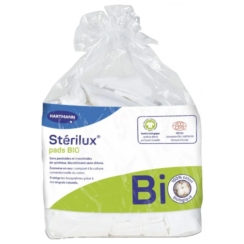 Hartmann Stérilux Soin 160 Rectangles de Coton Bio 7,5 x 9,5 cm Hartmann Stérilux Soin 160 Rectangles de Coton Bio 7,5 x 9,5 cm