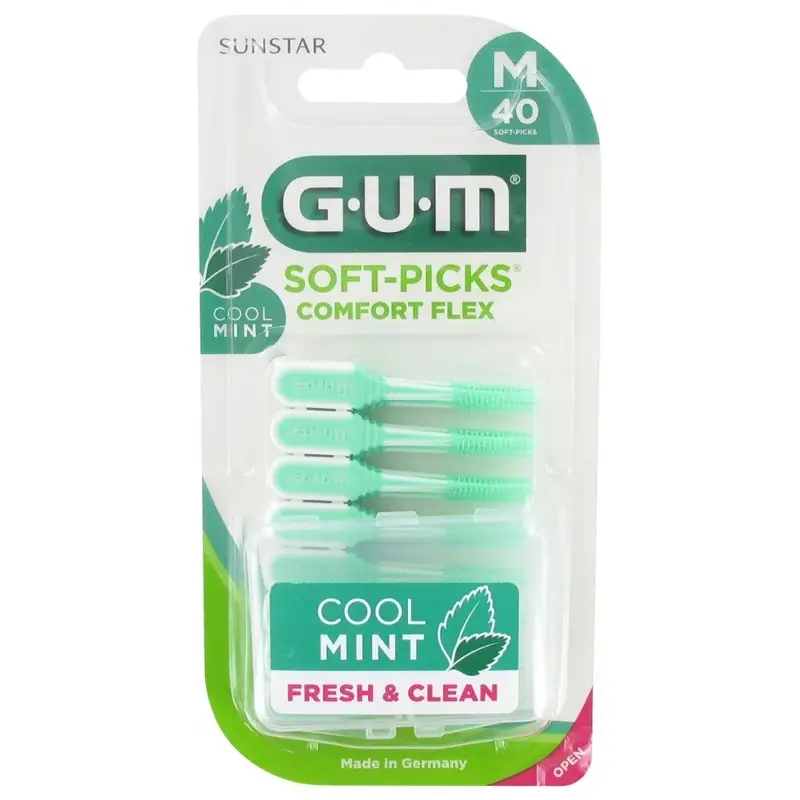 GUM Soft-Picks Comfort Flex Cool Mint 40 Unités GUM Soft-Picks Comfort Flex Cool Mint 40 Unités