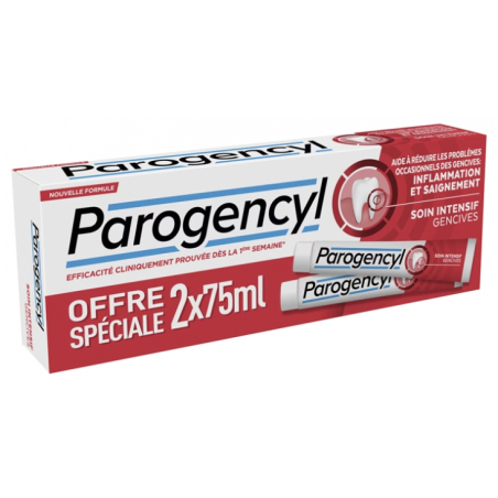 Parogencyl Dentifrice Soin Intensif Gencives Lot de 2 x 75 ml