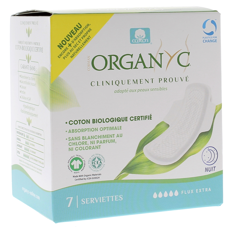 Organyc Coton Bio Serviettes X 10 Ailettes Flux Abondant Organyc Coton Bio Serviettes X 10 Ailettes Flux Abondant